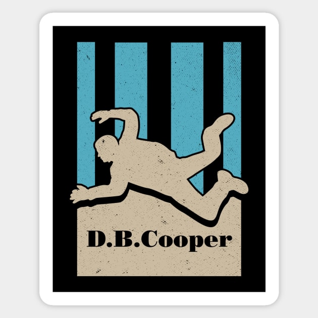 D.B. Cooper cool sixties urban legend design Sticker by Keleonie